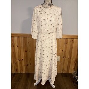 New Dainty Jewells Floral Maxi Dress Medium Cream Pink Modest Romantic Feminine